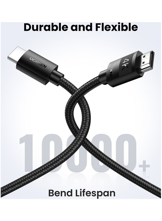 يو جرين - كابل HDMI بسرعة عالية تبلغ 18 جيجابت في الثانية وتردد 60 هرتز بسلك بمنفذ HDMI 2.0 مع إيثرنت ويدعم تقنية HDR وجودة 4K ووظيفة ARC للفيديو لجهاز ماك بوك برو إصدار 2021 وبلايستيشن 5 وبلايستيشن 4 وإكس بوكس وجهاز سويتش والتليفزيون بصيغة بلو-راي والكمبيوتر واللابتوب لون أسود - Image 1
