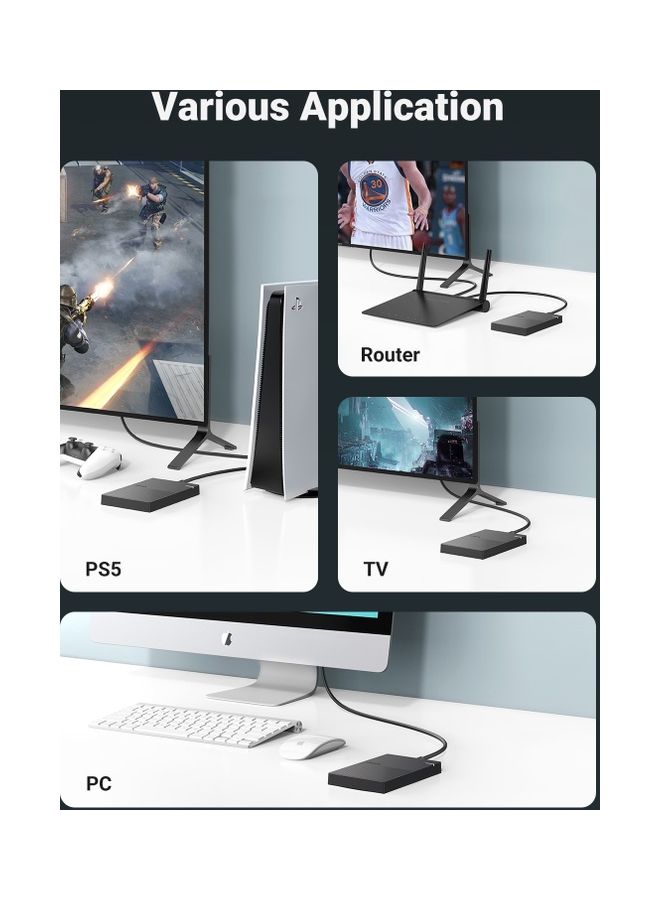 يو جرين - محول علبة القرص الصلب حالة القرص الصلب خارجي 5Gbps حاوية HDD يواس بي الى ستا سانديسك وويسترن ديجيتال وسيغات وتوشيبا وهيتاشي ساتا 3، و HDD وSSD 6TB وبلاي ستيشن 4 （غطاء فقط والقرص الصلب غير مشمول） 6.0 TB - Image 1