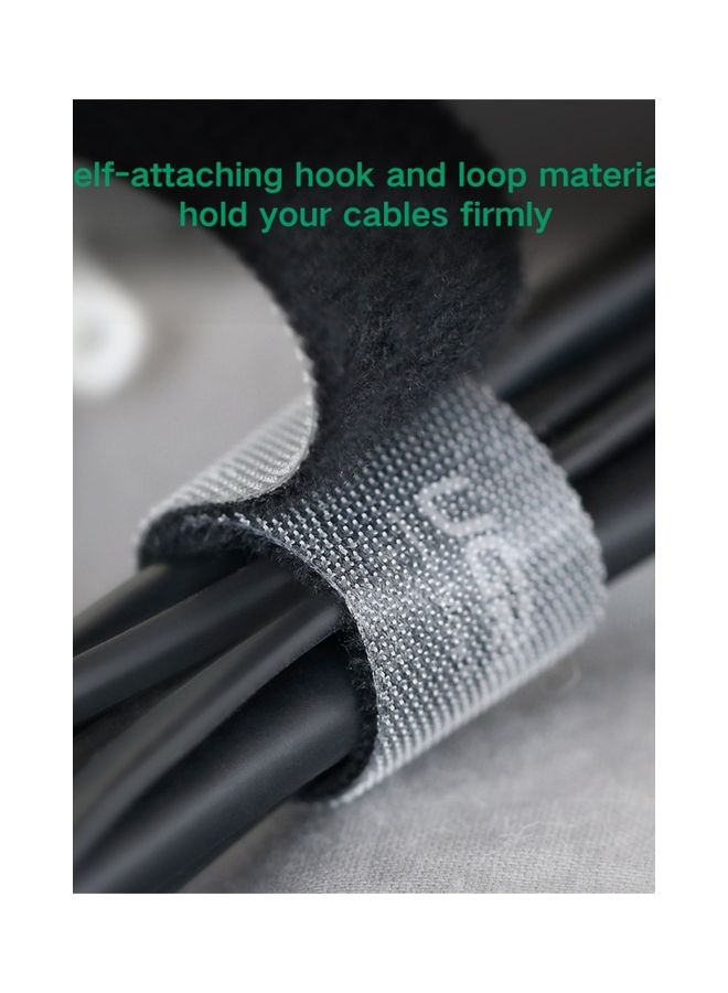 Ugreen - Cable Tidy Management Fastening Tape Sticky Strips Hook Loop Reusable and Flexible Wire Ties Cable Organiser for Computer TV and Other Cables, 5 Meter New - Black - Image 1