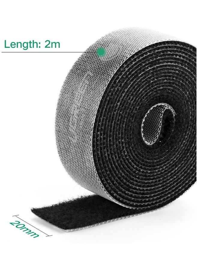 Ugreen - Cable Tidy Management Fastening Tape Sticky Strips Hook Loop Reusable and Flexible Wire Ties Cable Organiser for Computer TV and Other Cables, 5 Meter New - Black - Image 1
