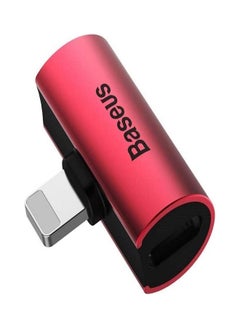 Audio Converter L46 Adapter From Lightning To 2X Lightning Red