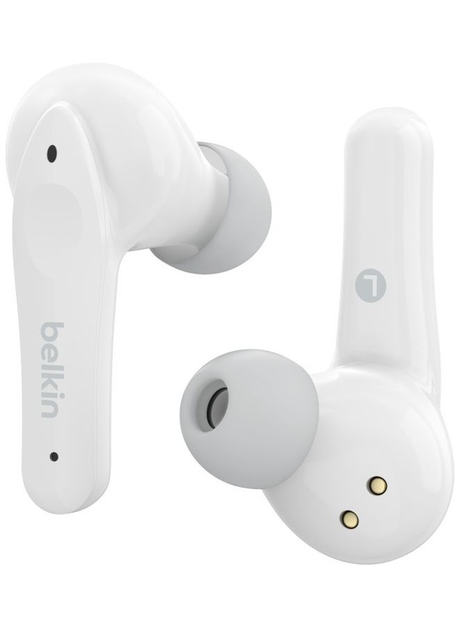 belkin - Soundform Nano True Wireless Earbuds for Kids 85dB Limit for Ear Protection Online Learning  School IPX5 Certified 24 H Play Time for iPhone Galaxy Pixel and More White - Image 1