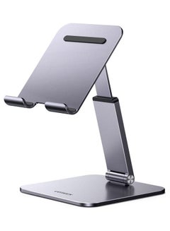 iPad Stand Adjustable Tablet Stand Foldable and Portable iPad Holder Desk Tablet Holder Height Adjustable Phone Holder for Most Tablets and Phones within 4.7-12.9'' iPhone 14/14 Plus/14 Pro/14 Pro Max Silver