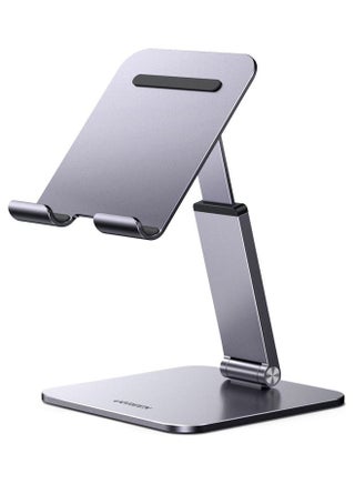 iPad Stand Adjustable Tablet Stand Foldable and Portable iPad Holder Desk Tablet Holder Height Adjustable Phone Holder for Most Tablets and Phones within 4.7-12.9'' iPhone 14/14 Plus/14 Pro/14 Pro Max Silver - v1660186978/N53340885A_1