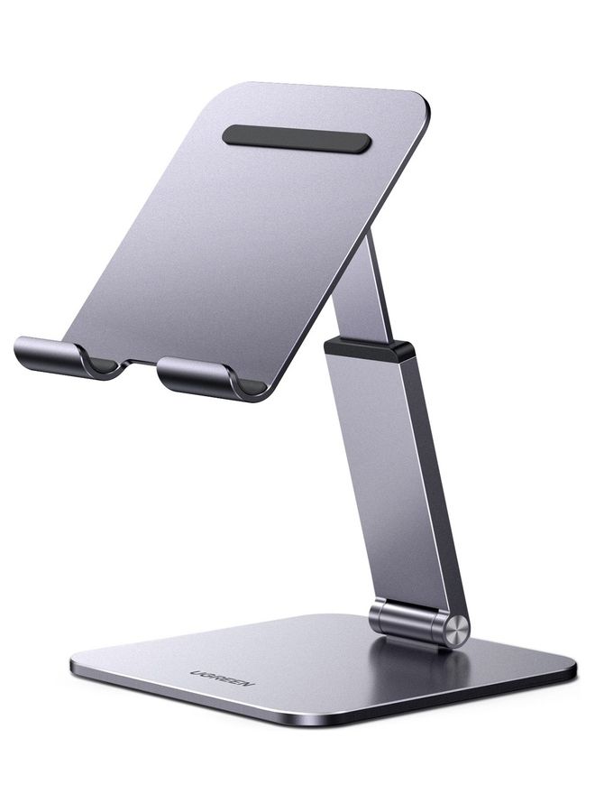 Ugreen - iPad Stand Adjustable Tablet Stand Foldable and Portable iPad Holder Desk Tablet Holder Height Adjustable Phone Holder for Most Tablets and Phones within 4.7-12.9'' iPhone 14/14 Plus/14 Pro/14 Pro Max Silver - Image 1