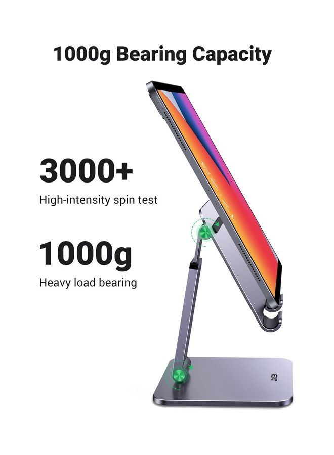 Ugreen - iPad Stand Adjustable Tablet Stand Foldable and Portable iPad Holder Desk Tablet Holder Height Adjustable Phone Holder for Most Tablets and Phones within 4.7-12.9'' iPhone 14/14 Plus/14 Pro/14 Pro Max Silver - Image 1