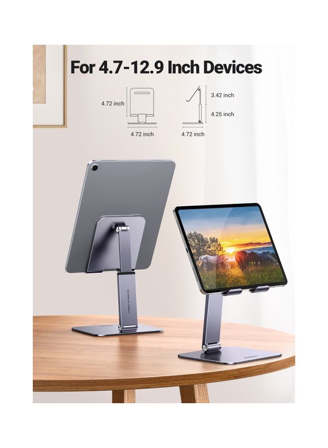 Ugreen - iPad Stand Adjustable Tablet Stand Foldable and Portable iPad Holder Desk Tablet Holder Height Adjustable Phone Holder for Most Tablets and Phones within 4.7-12.9'' iPhone 14/14 Plus/14 Pro/14 Pro Max Silver - Image 1