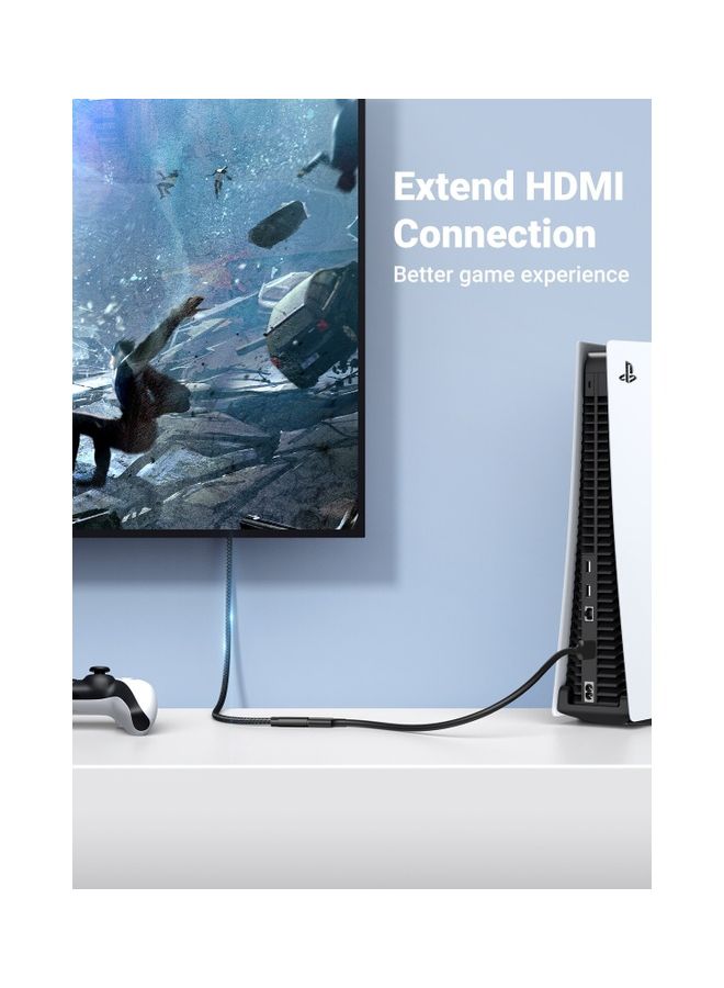 Ugreen HDMI Extension Cable 4K @120Hz 48Gbps Male to Female HDMI Extender Cord Ultra High Speed for MacBook Pro 2021 Roku TV Stick Xbox PS5/ LG/ Sony/ Samsung Black  - Image 4