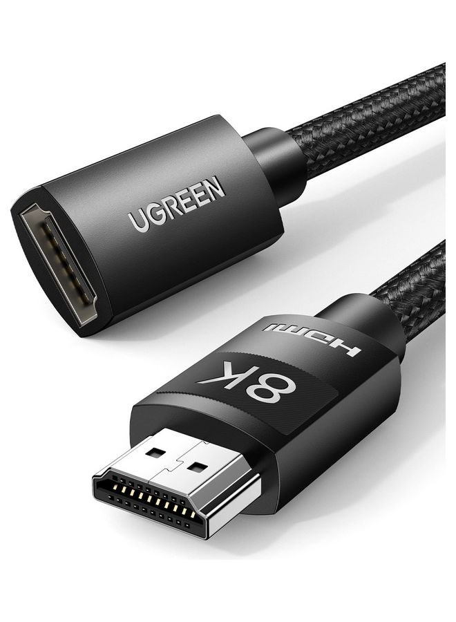 Ugreen HDMI Extension Cable 4K @120Hz 48Gbps Male to Female HDMI Extender Cord Ultra High Speed for MacBook Pro 2021 Roku TV Stick Xbox PS5/ LG/ Sony/ Samsung Black  - Image 1