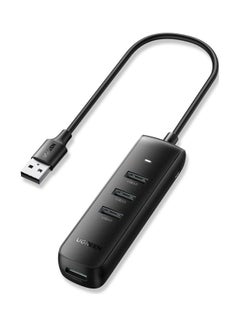 USB 3.0 Hub 4-Port USB  Adapter 5Gbps High-Speed Data Extender  Compatible for Surface Pro MacBook Mac Mini iMac XPS PS5 USB Flash Drive 0.25M Cable Black