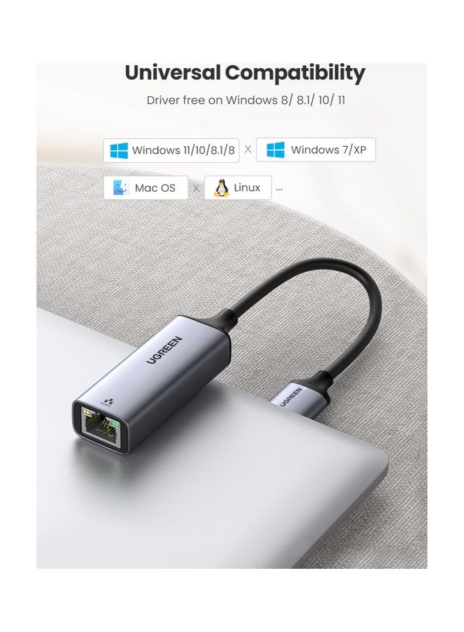 Ugreen Network Adapter Aluminum USB 3.0 to Ethernet Gigabit RJ45 LAN 1000 Mbps Compatible for Switch MacBook/ MacPro/ iPhone Mini iMac/ XPS Surface Pro /Notebook Space Grey  - Image 4