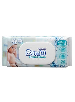 Baby Wet Wipes Fresh and Clean - 56 Pieces - v1660228867/N33868773A_1