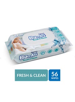 Baby Wet Wipes Fresh and Clean - 56 Pieces - v1660228867/N33868773A_2