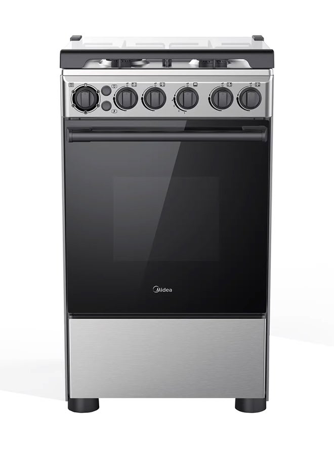 4 Burner Gas Cooker 50 X 55 cm, Full Safety, Cast Iron Pan support,1 year Warranty BME55007FFD Silver/Black - v1660283110/N51437295A_1