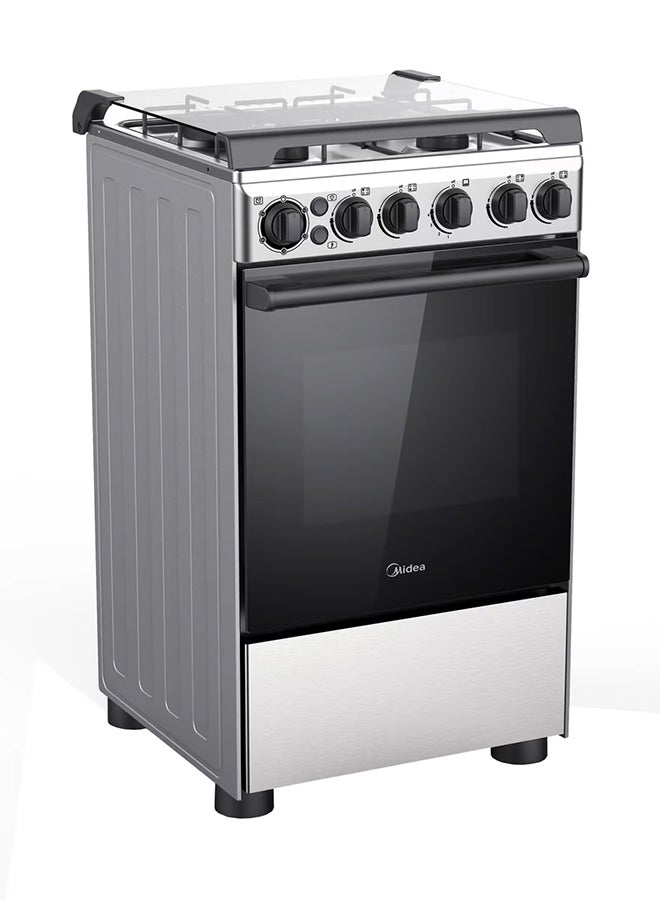 4 Burner Gas Cooker 50 X 55 cm, Full Safety, Cast Iron Pan support,1 year Warranty BME55007FFD Silver/Black - v1660283110/N51437295A_2