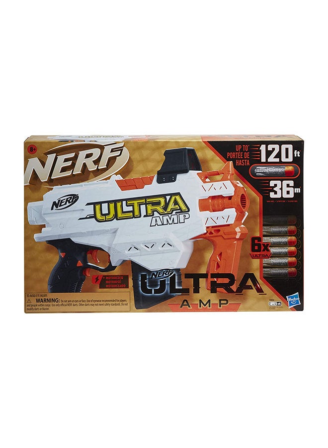 NERF Ultra Amp Motorized Blaster – 6-Dart Clip, Integrated Sight & 6 Compatible Only Nerf Ultra Darts for Farthest-Flying Action, Requires Batteries, Perfect for Kids Boys Aged 8+  - Image 2