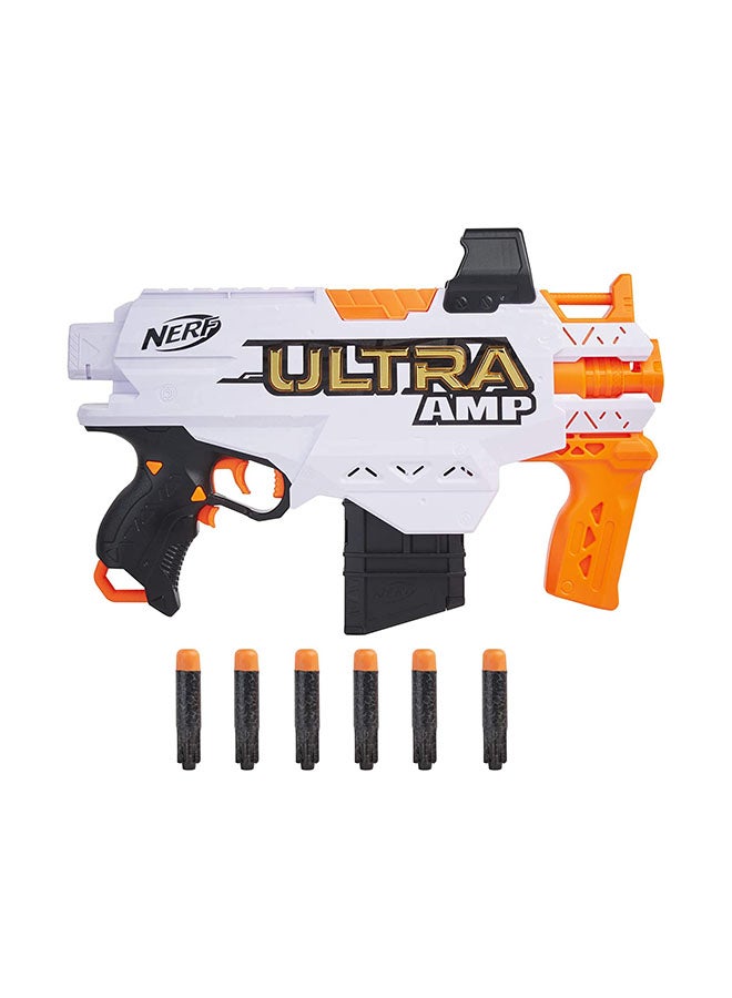 NERF Ultra Amp Motorized Blaster – 6-Dart Clip, Integrated Sight & 6 Compatible Only Nerf Ultra Darts for Farthest-Flying Action, Requires Batteries, Perfect for Kids Boys Aged 8+  - Image 3