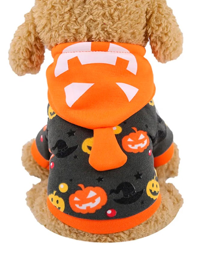 زي تنكري دافئ بتصميم كلب أليف برتقالي/رمادي 20x4x15سم - Image 1