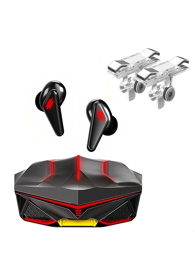 Gaming Earbud K98 Wireless Gaming Headphone  Charging Case and Built-in Mic with  2-Piece Pubg Mobile Gaming Trigger Bluetooth 5.1 Headphones for PUBG Fortnite Call of Duty Mobile Gamers Black