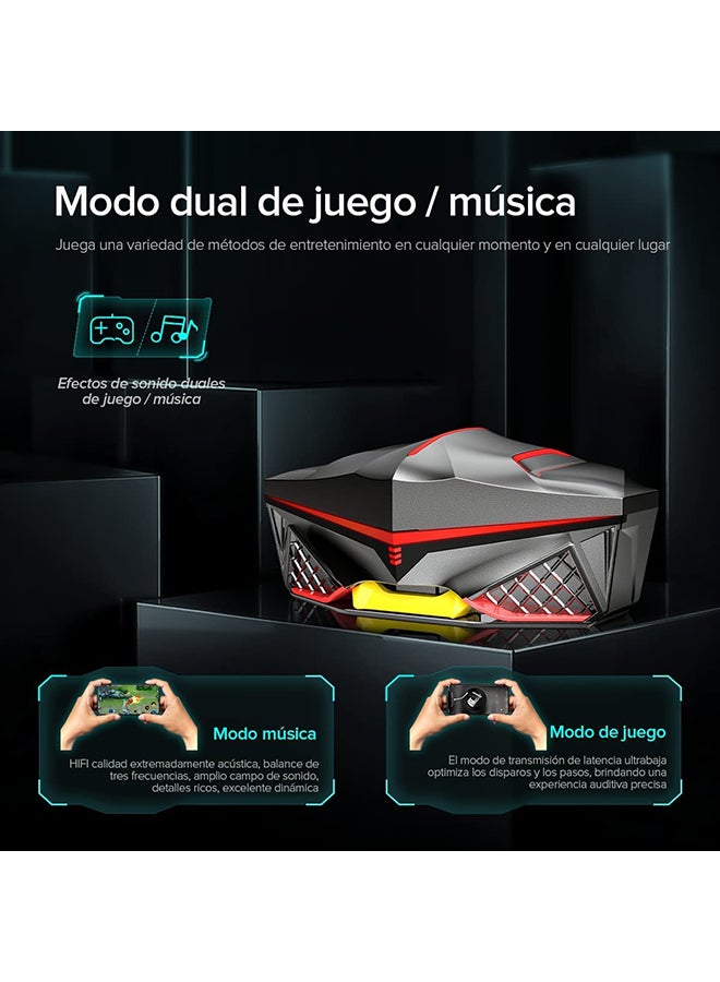 Gaming Earbud K98 Wireless Gaming Headphone  Charging Case and Built-in Mic with  2-Piece Pubg Mobile Gaming Trigger Bluetooth 5.1 Headphones for PUBG Fortnite Call of Duty Mobile Gamers Black