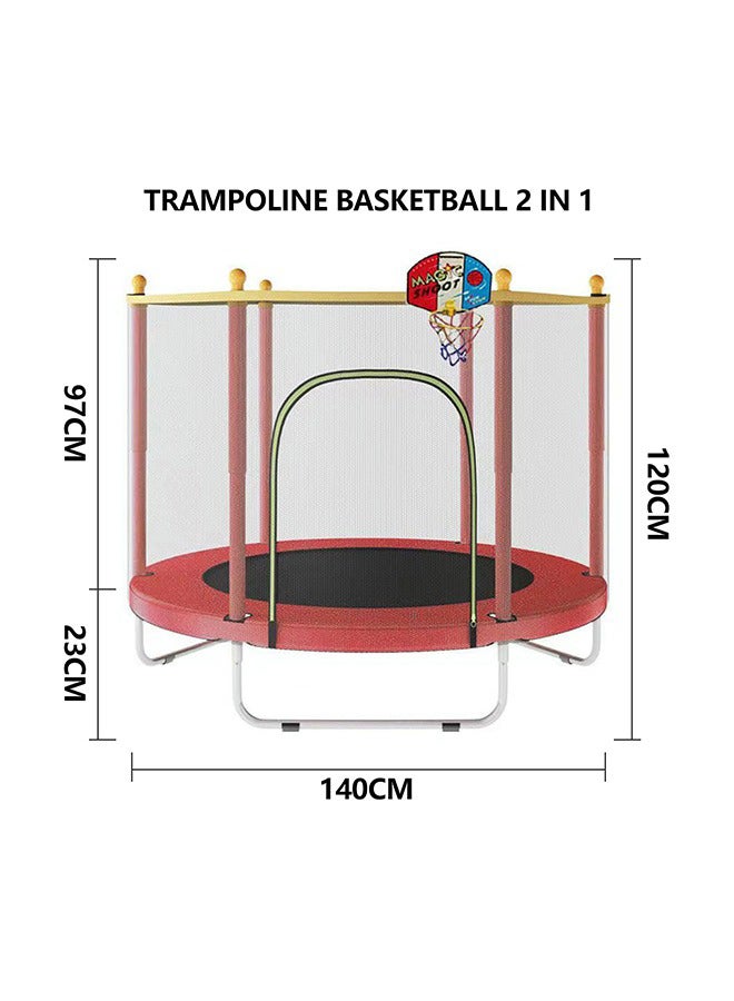 XIANGYU 5.5ft Stylish Jumping Trampoline With Basketball Hoop 140x140x120cm - Image 3