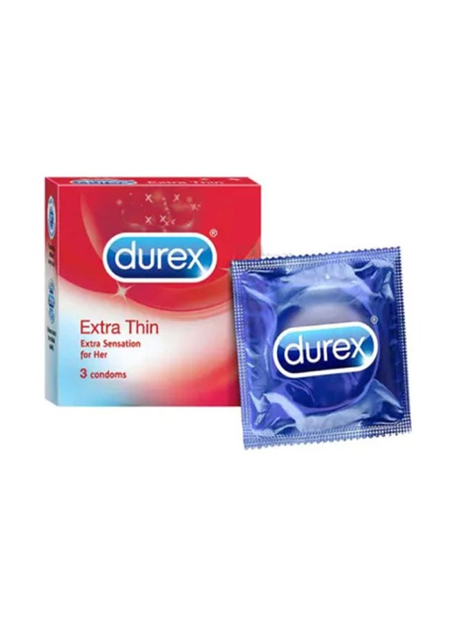 Durex Extra Thin Condom - 3 Pieces  - Image 1