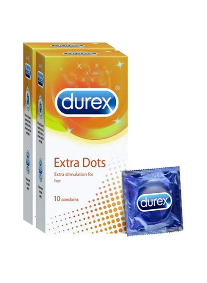 Durex Extra Dots Condoms - 10 Count (Pack of 2)