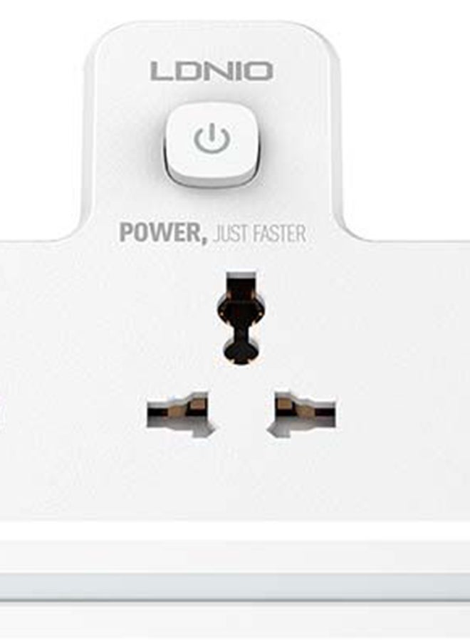 LDNIO - Multi Plug Extension Sockets with 2 USB With PD PORT White 155x105x73mm - Image 1