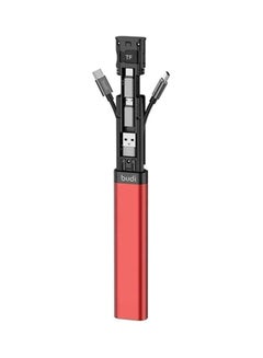 budi 9-In-1 Multi-Functional Cable Stick 18cm Black Red  - Image 1