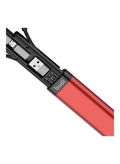 budi 9-In-1 Multi-Functional Cable Stick 18cm Black Red  - Image 2
