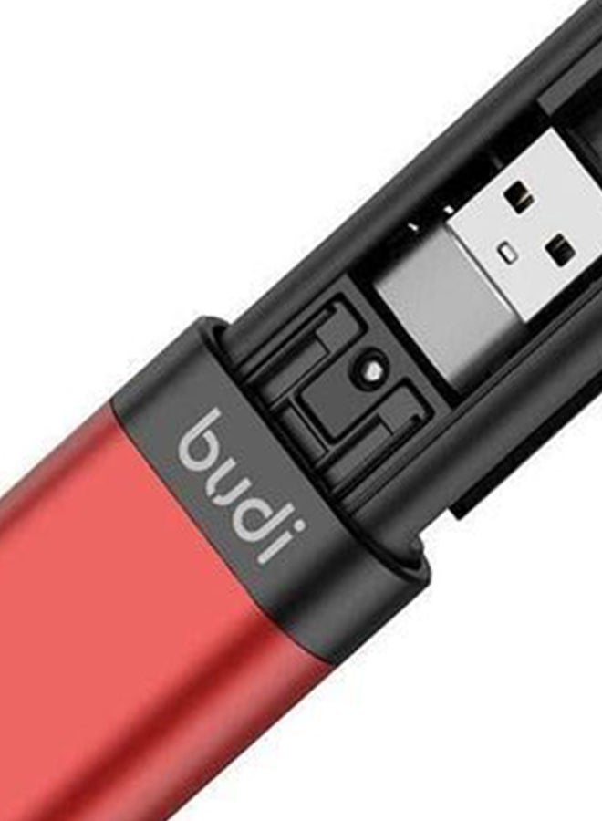 budi - 9-In-1 Multi-Functional Cable Stick 18cm Black Red - Image 1