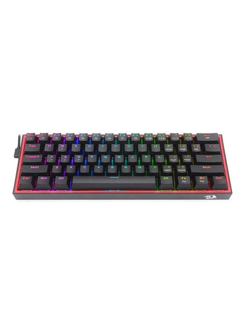 FIZZ K617 60% Wired Mechanical Keyboard, Red Switches, No-Slip Stand, Vibrant RGB, Hot-Swappable, 20 Presets Backlighting, Detachable Type-C Cable, English Layout