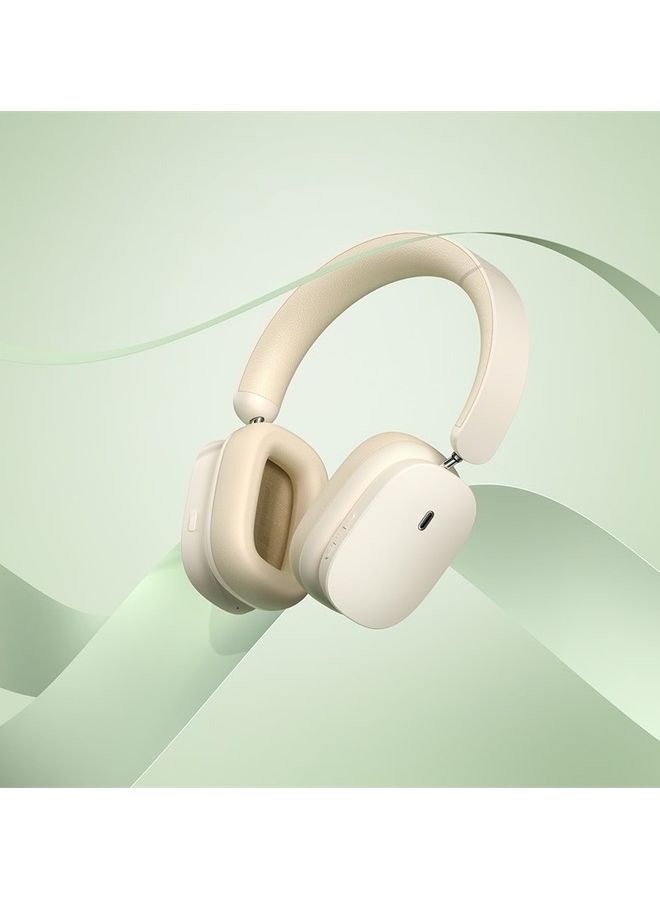 Bowie H1 Noise-Cancelling Wireless Headphones 4-mics Bluetooth V5.2 40db Active Noise Cancellation, 70h Battery Life, 40mm Driver Unit Beige