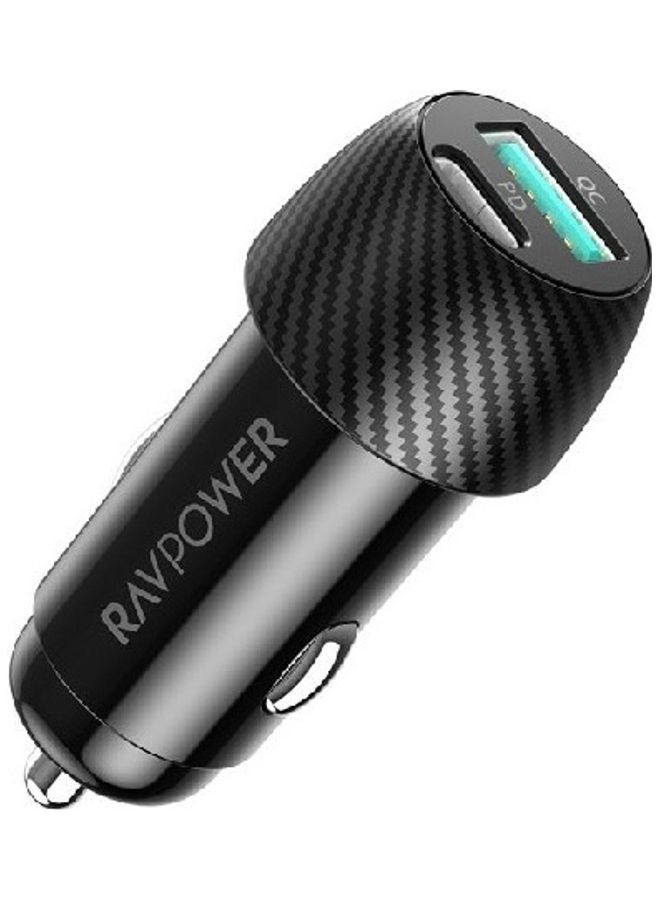 RAVPOWER - RP-VC030 Total 49W Car Charger Black - Image 1