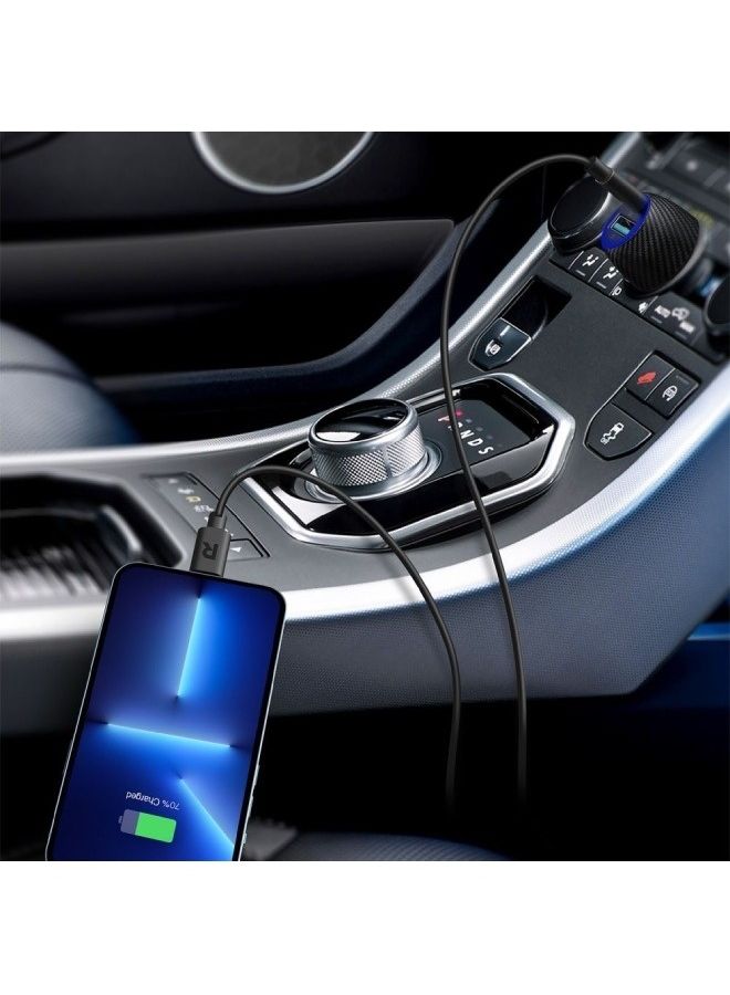 RAVPOWER - RP-VC030 Total 49W Car Charger Black - Image 1