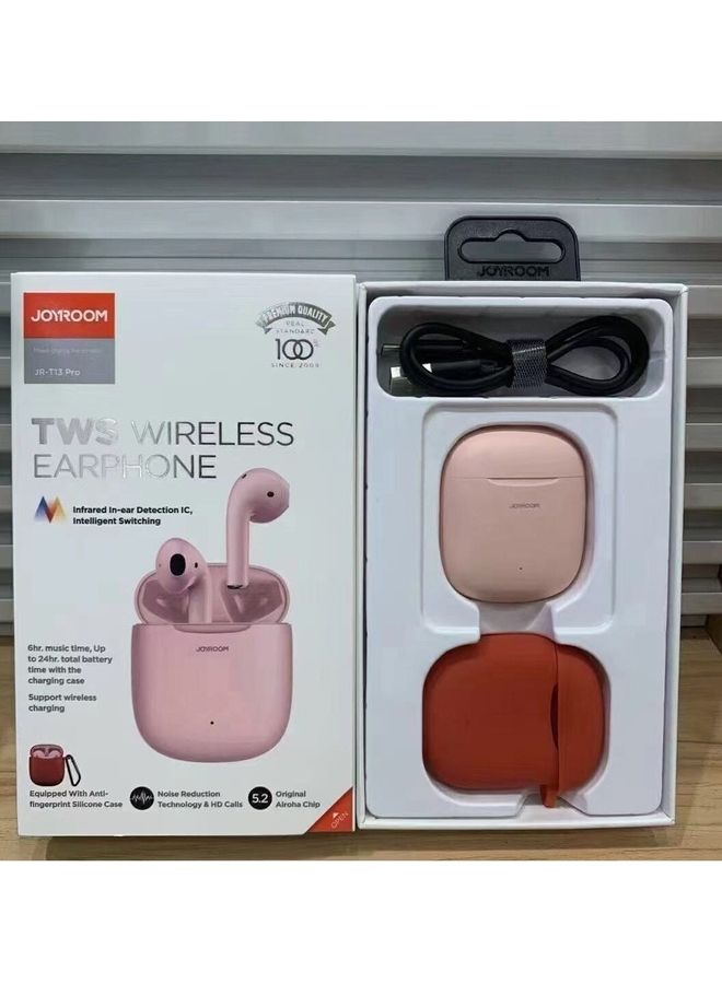 جوي روم سماعات JR-T13 برو ثنائية لاسلكية حقيقية لصوت ستيريو بدقة عالية الوضوح لون وردي - Image 4