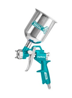 TOTAL Air Spray Gun Inverted Metal Silver/Teal 1.5mm 