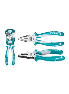 TOTAL Combination Pliers Heavy Duty Teal/White 7inch 