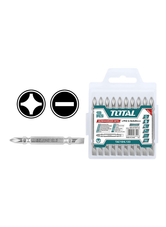 TOTAL Screwdriver Bit Philips And Flat Ends Blue 9.9 x 8.3 x 2.4cm 