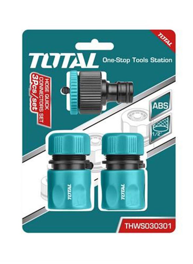TOTAL 3 Pcs Hose Quick Connectors Set 1/2 Inch Multicolour
