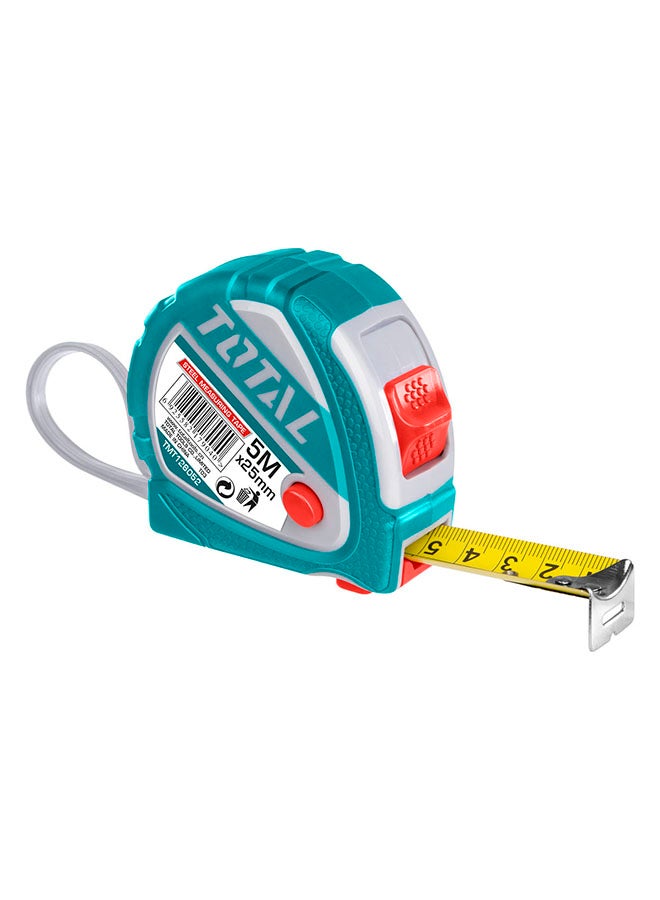 TOTAL - Steel Measuring Tape Teal / Grey 25mm-5meter - Image 1