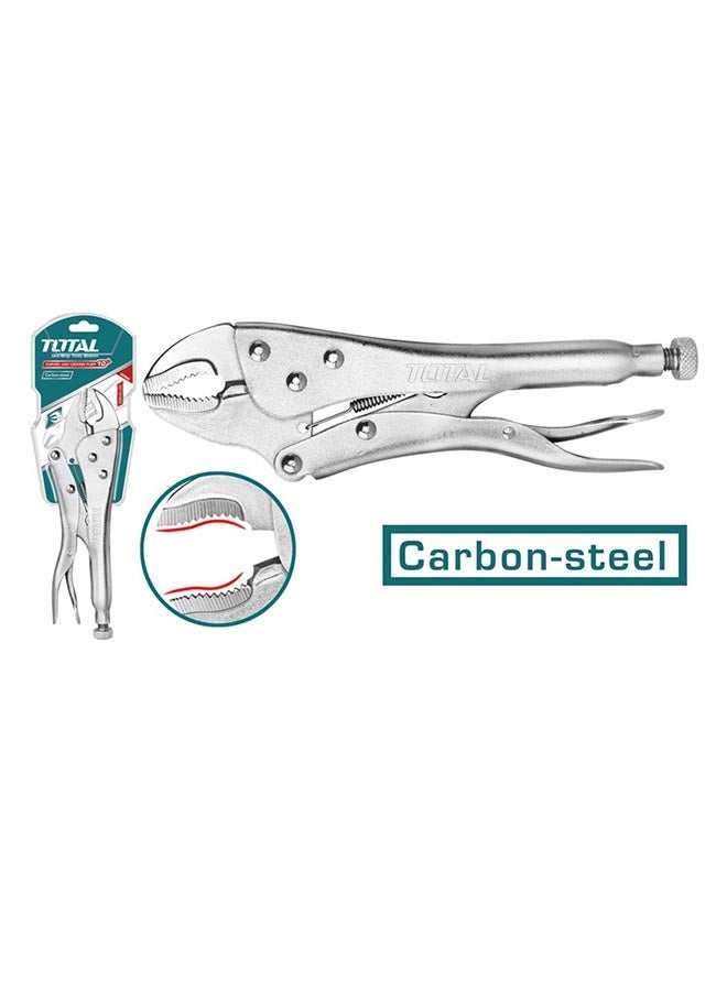 TOTAL Curved Jaw Locking Plier Teal / Grey 10inch