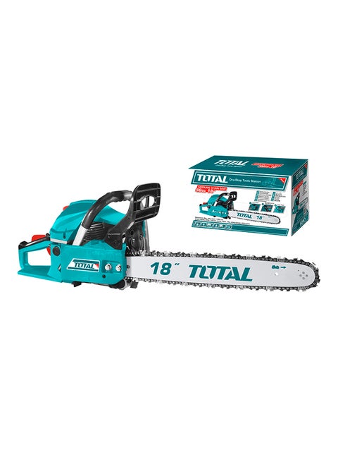 Gasoline Chain Saw 46 Cc Teal / Grey 18inch