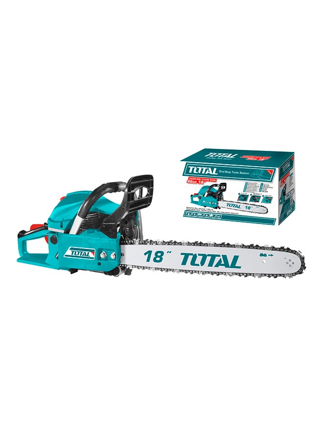 TOTAL - Gasoline Chain Saw 46 Cc Teal / Grey 18inch - Image 1
