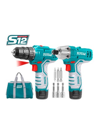 Lithium-Ion Cordless 2-Pc. Combo Kit - 12 Volt Cordless Drill And 12 Volts Impact Driver Including 2 Batteries And Charger Teal / Grey - v1660473099/N53183421A_1