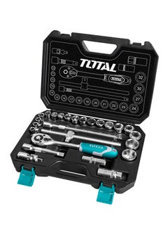 TOTAL 25 Piece 1/2" Socket Set Teal / Grey 