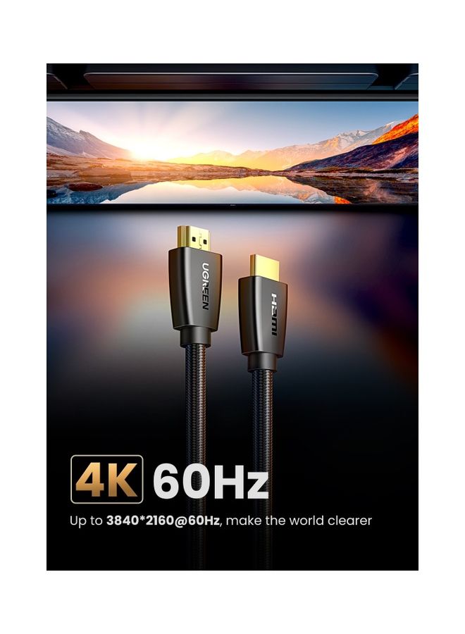 Ugreen HDMI Cable 4K 1M HDMI 2.0 18Gbps High-Speed 4K@60Hz HDMI to HDMI Video Wire Ultra HD 3D 4K HDMI Cord Braided Compatible with MacBook Pro UHD TV Nintendo Switch Xbox PlayStation PS5/4 PC Laptop -2M Black  - Image 2