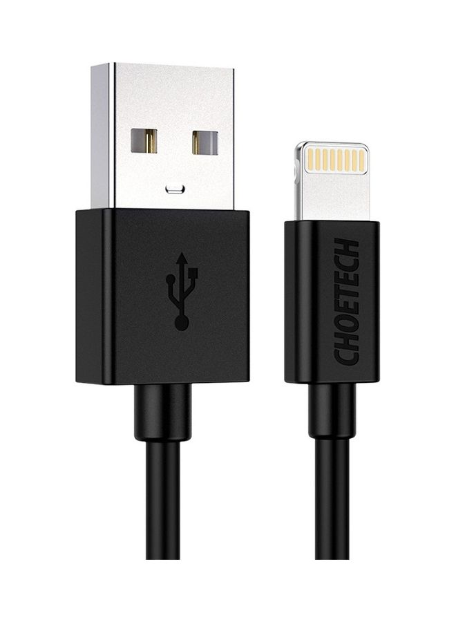 CHOETECH Lightning to USB-A Fast Charging Cable for Apple iPhone 14 13 12 11 X Pro Max/Pro/Mini & iPads (MFi Certified) Black  - Image 1