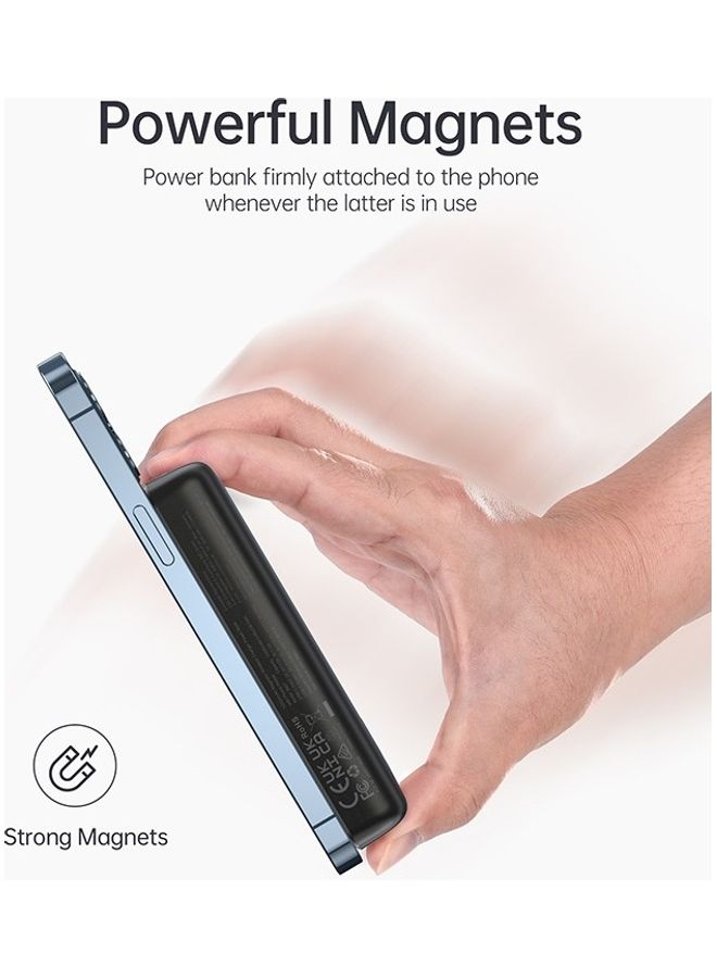 CHOETECH - 10000.0 mAh Magnetic Battery Magsafe 10000 MAH Wireless Charger Power Bank For IPhone 14/13/12 Series Black - Image 1