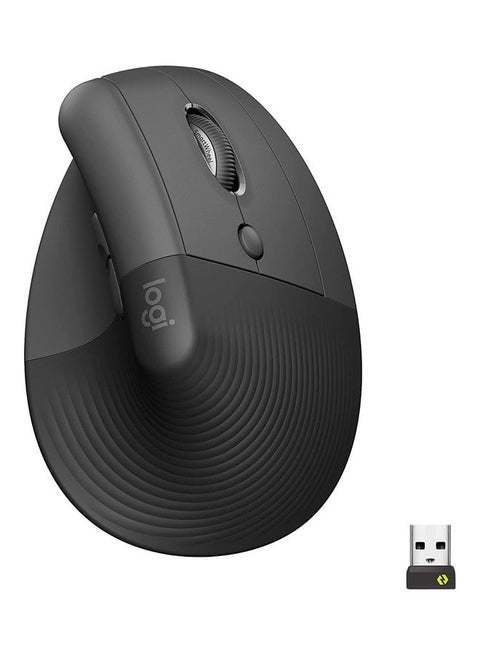 ماوس لاسلكي ليفت بتصميم رأسي مريح يعمل بالبلوتوث أو مستقبل USB لوجي بولت بنقرات هادئة و4 أزرار متوافق مع أنظمة تشغيل ويندوز/ نظام تشغيل ماك/ نظام تشغيل أي باد، واللابتوب، وأجهزة الكمبيوتر لون أسود